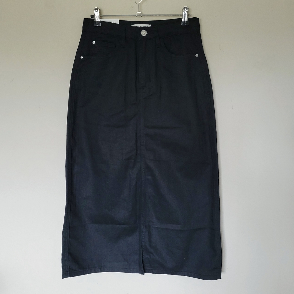 WeWoreWhat Black Midi Skirt